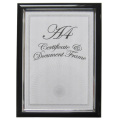 Black With Silver Line A4 Plastic Certificate Frame