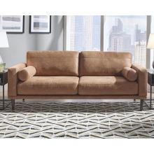 NEW Design Mid Century Modern Faux Leather Sofa