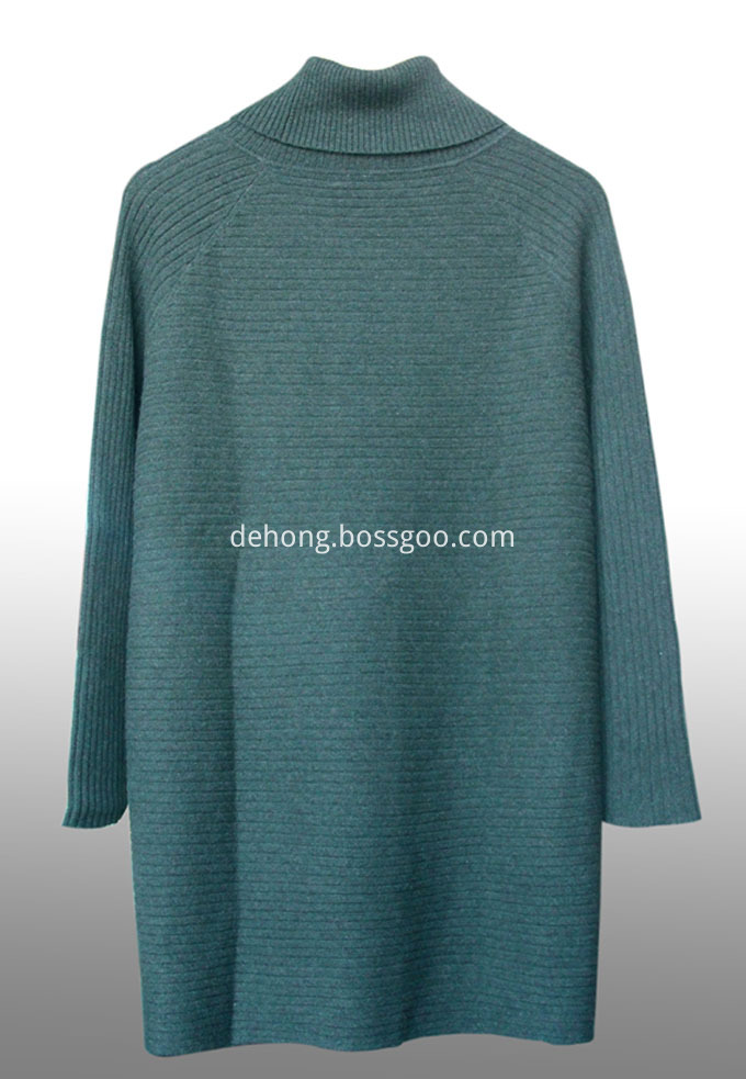 Dark Green Cashmere Sweaters With Large Lapels