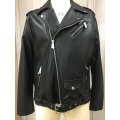 Schwarze Kunstleder Moto Jacke