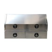 Aluminum flat plate truck bed tool storage box