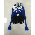 Animal Jacquard Patch Cute Embroidery Knitting Hat Gloves