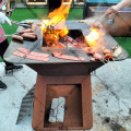 Barbecue en bois Corten Steel Charcoal BBQ
