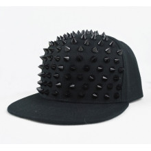 Factory handmade flat brim rivet hat snapback cap