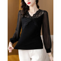 V-neck bottoming shirt women's autumn new style