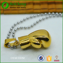 Classic Gold Boxing Gloves Stainless Steel Necklace Pendant