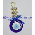 Glass Evil Eye Home Protector -Gold Hanging Head