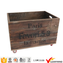 Recycle Vintage Fruit Wooden Crate on Wheels