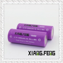 3.7V Xiangfeng 18490 1200mAh 16.5A Imr Bateria de lítio recarregável 18490