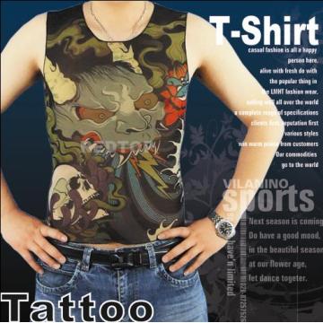 Camiseta falsa del tatuaje de la moda