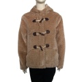 Women Hood Trimmed Mink Faux Fur Coat