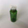 180ml green PET bottle with press platform cap