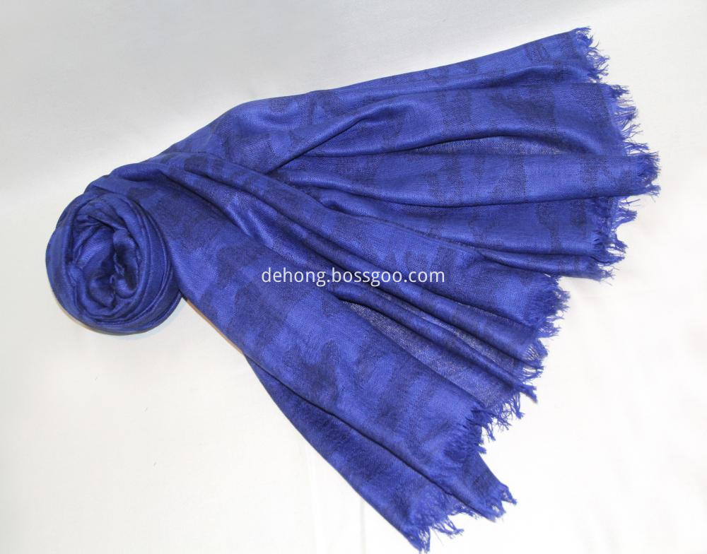 Blue Worsted Jacquard Camouflage Cape