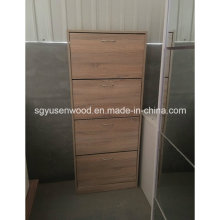 Four Doors Wood Grain Color Shoe Cabinet