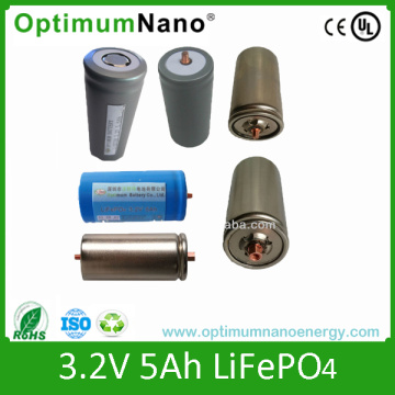 Long Life Time Cilíndrico LiFePO4 células da bateria 32650 3.2V 5ah