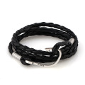 Mens leather wrap fish hook bracelet