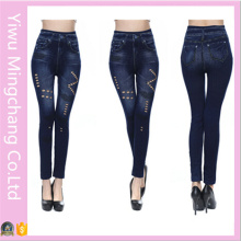 2016 hohe Taille bequeme abnehmen gerissene Jeans-Leggings