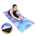 Anti-slip printed microfibre suede yoga mat towel sports