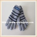 Kid's Fleece Lined Full Finger Stripe Gloves