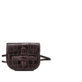 Mini Genuine Leather Crocodile Saddle Shoulder Bag