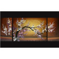 Handmade Asian Art Cherry Blossom Oil Painting on Canvas (FL3-033)