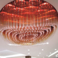 Contemporary dining room glass luxury Light red glass decoration crystal pendant chandelier