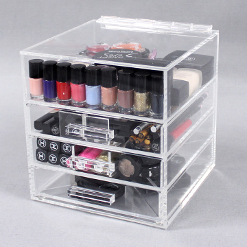 Conteneurs de stockage de maquillage en acrylique transparent