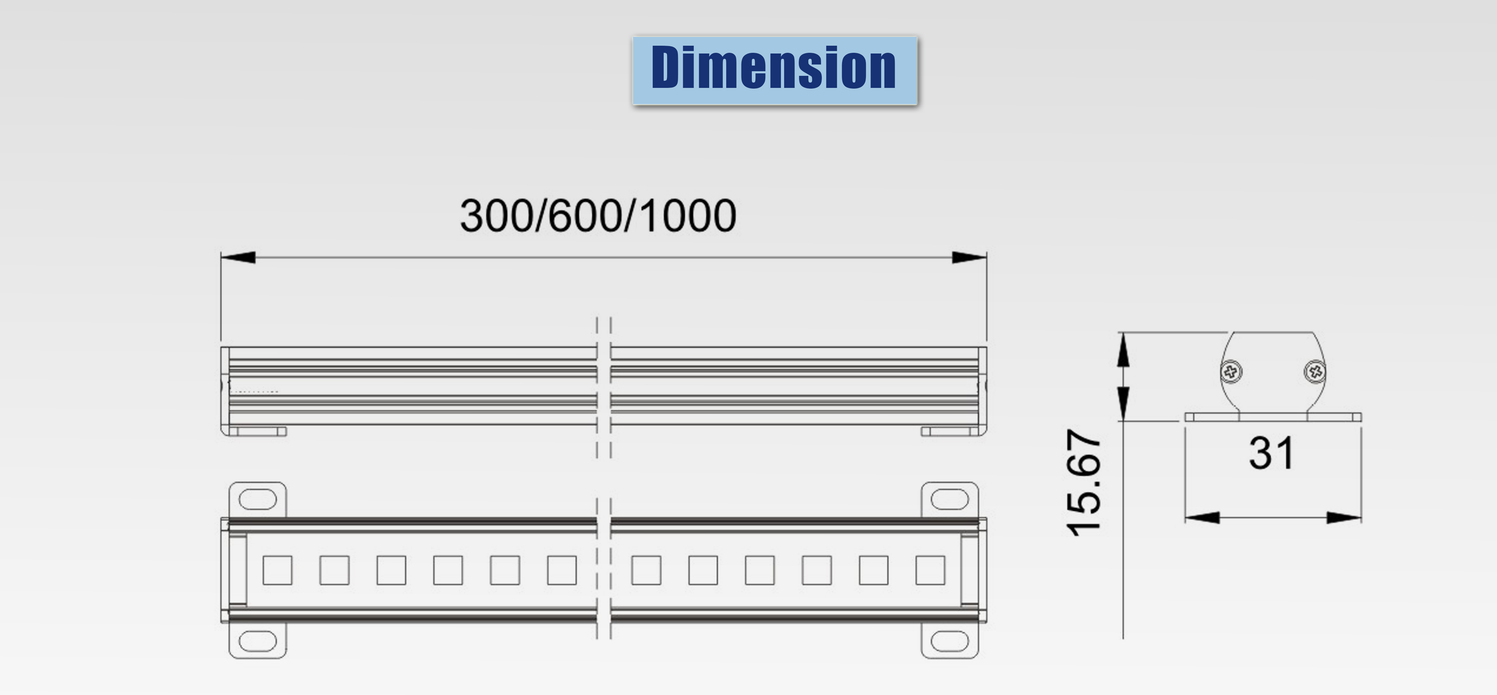 outdoor linear light dimension