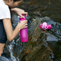 Botella de agua de silicona con filtro esencial para senderismo al aire libre