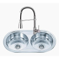 New Design Stainless Steel Double Sink Round Bowls