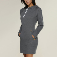 Solid Color Pullover Women's Pullover Hoodie Dresses