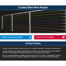 Guardrail / Sistemas de catenária / Linhas de lavagemCabeçote / Segurança / Sistemas de cabos de trava / Barreira de cabo COATED