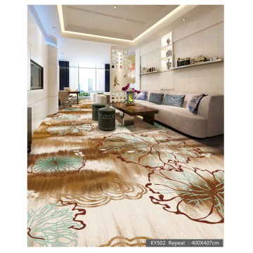 Luxury Living Room Crystal 550G Printed Floor Carpet