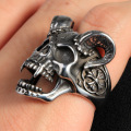 Retro animal sheep head ring domineering men's jewelry