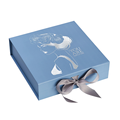 Folding Gift Box with Magnetic Closure and Ribbon