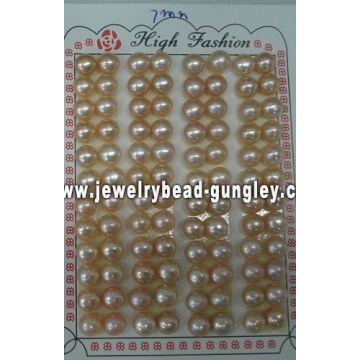 Half drilled pearl AAA grade 7mm, pink