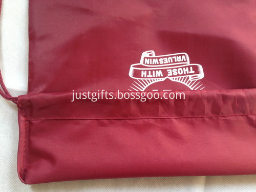 Branded Logo School Polyester Drawstring Backpacks W PU Corner Cover (2)