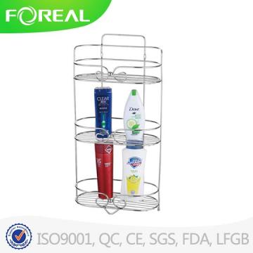 Metal Wire Chrome Plating Bathroom Corner Organizer