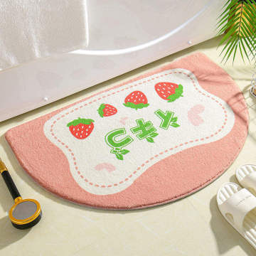 absorbent anti-slip semicircle cute floor cashmere bath mat