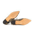 New Arrival Zebra Stripe Flat Women Chaussures avec dentelle (YF-1)