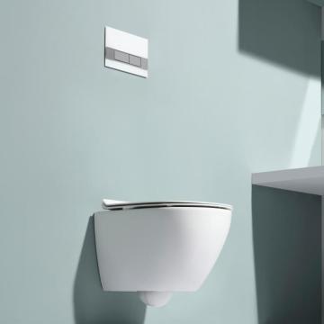 Wash basin sink toilet in bathroom wall hung