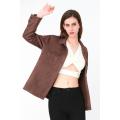 Loose Antler Velvet Leather Jacket