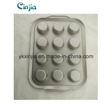 12 Cup Muffin Aço Carbono Bolo antiaderente Bakeware Baking Pan