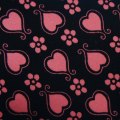 Polyester Leopard Spots &amp; Hearts Flocage de tissu