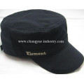 Black and red fitted cotton customized military cap