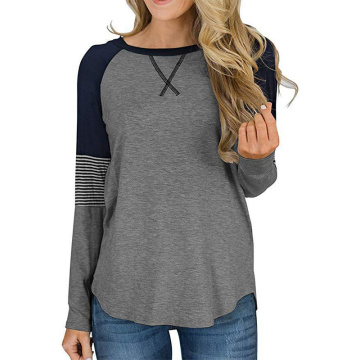 Women's Print Color Block Tunic Tops