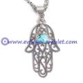 Handcrafted Turquoise Evil Eye Hamsa Necklace