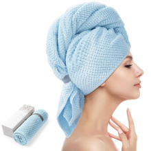 Turban serviette enveloppe à cheveux en polaire avec bande élastique