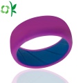 Bague de mode couche superposés anneau de couple élastique en silicone