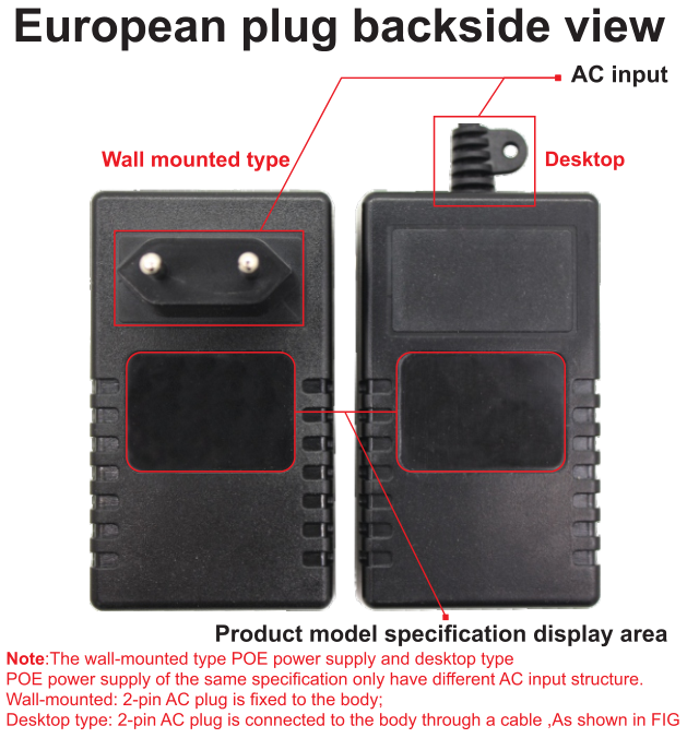 POE European plug backside view